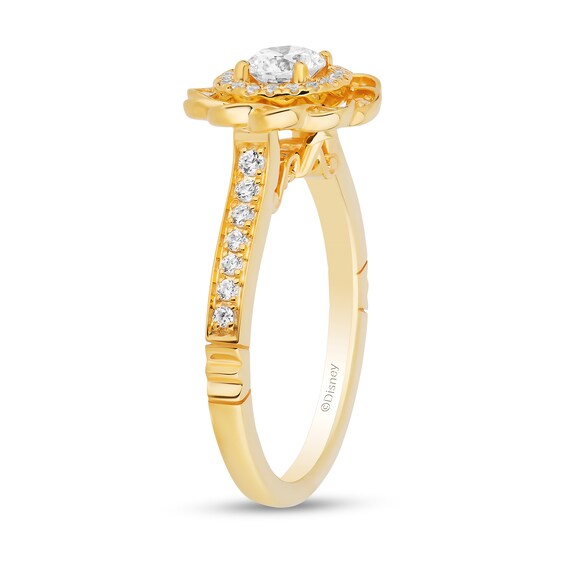 Enchanted Disney Merida 3/4 CT. T.w. Diamond Double Twist Frame Floral Engagement Ring in 14K Gold