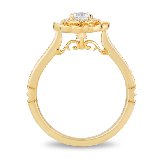 Enchanted Disney Merida 3/4 CT. T.w. Diamond Double Twist Frame Floral Engagement Ring in 14K Gold