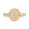 Thumbnail Image 4 of Enchanted Disney Merida 3/4 CT. T.W. Diamond Double Twist Frame Floral Engagement Ring in 14K Gold