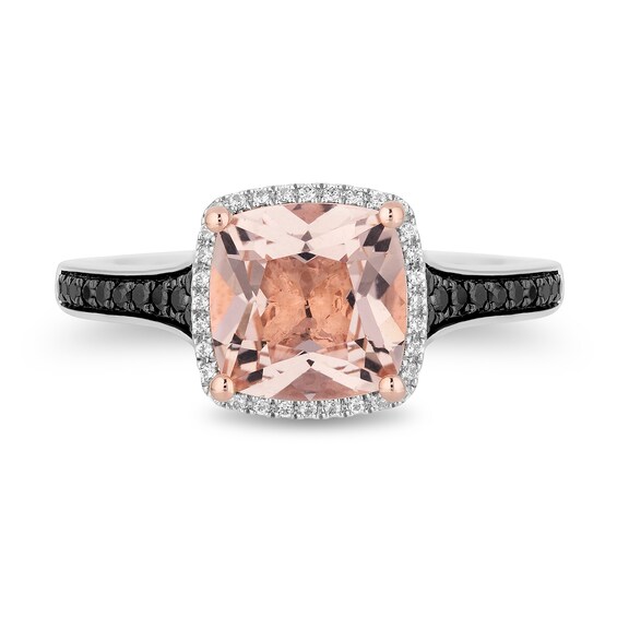 Enchanted Disney Villains Maleficent Morganite and 1/4 CT. T.W Diamond Engagement Ring in 14K Two-Tone Gold