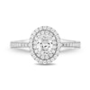 Thumbnail Image 4 of Enchanted Disney Cinderella 1 CT. T.W. Oval Diamond Double Frame Engagement Ring in 14K White Gold