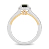 Thumbnail Image 3 of Enchanted Disney Tinker Bell Pear-Shaped Green Tourmaline and 3/8 CT. T.W. Diamond Engagement Ring in 14K Two-Tone Gold