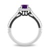 Thumbnail Image 3 of Enchanted Disney Villains Ursula Cushion-Cut Amethyst and 1/3 CT. T.W. Diamond Frame Engagement Ring in 14K White Gold