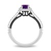 Thumbnail Image 2 of Enchanted Disney Villains Ursula Cushion-Cut Amethyst and 1/3 CT. T.W. Diamond Frame Engagement Ring in 14K White Gold