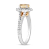 Thumbnail Image 2 of Enchanted Disney Belle Oval Citrine and 1/2 CT. T.W. Diamond Frame Split Shank Engagement Ring in 14K Two-Tone Gold