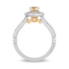 Thumbnail Image 3 of Enchanted Disney Belle Oval Citrine and 1/2 CT. T.W. Diamond Frame Split Shank Engagement Ring in 14K Two-Tone Gold