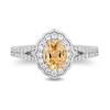 Thumbnail Image 4 of Enchanted Disney Belle Oval Citrine and 1/2 CT. T.W. Diamond Frame Split Shank Engagement Ring in 14K Two-Tone Gold