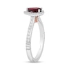 Thumbnail Image 2 of Enchanted Disney Mulan Pear-Shaped Rhodolite Garnet and 1/3 CT. T.W. Diamond Frame Engagement Ring in 14K Two-Tone Gold
