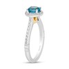 Thumbnail Image 2 of Enchanted Disney Jasmine 6.0mm Swiss Blue Topaz and 1/3 CT. T.W. Diamond Frame Engagement Ring in 14K White Gold