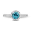 Thumbnail Image 4 of Enchanted Disney Jasmine 6.0mm Swiss Blue Topaz and 1/3 CT. T.W. Diamond Frame Engagement Ring in 14K White Gold
