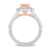 Thumbnail Image 3 of Enchanted Disney Aurora 6.0mm Morganite and 1/3 CT. T.W. Diamond Frame Engagement Ring in 14K Two-Tone Gold