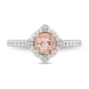 Thumbnail Image 4 of Enchanted Disney Aurora 6.0mm Morganite and 1/3 CT. T.W. Diamond Frame Engagement Ring in 14K Two-Tone Gold