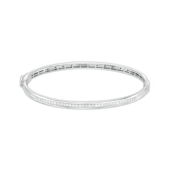 1/2 CT. T.w. Diamond Bangle in 10K White Gold