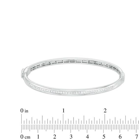 1/2 CT. T.w. Diamond Bangle in 10K White Gold