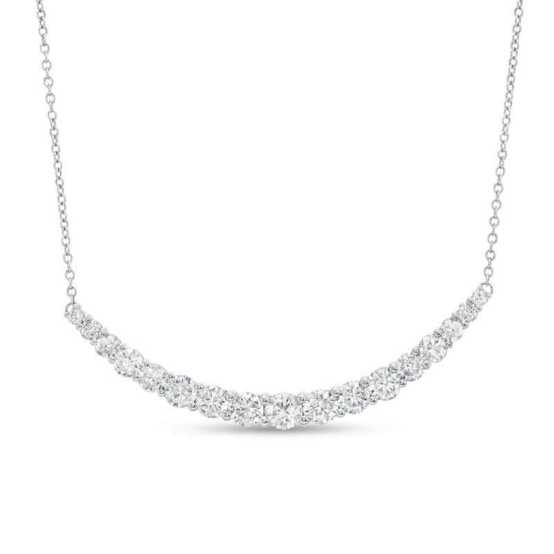3 CT. T.W. Certified Lab-Created Diamond Graduated Curved Bar Necklace ...