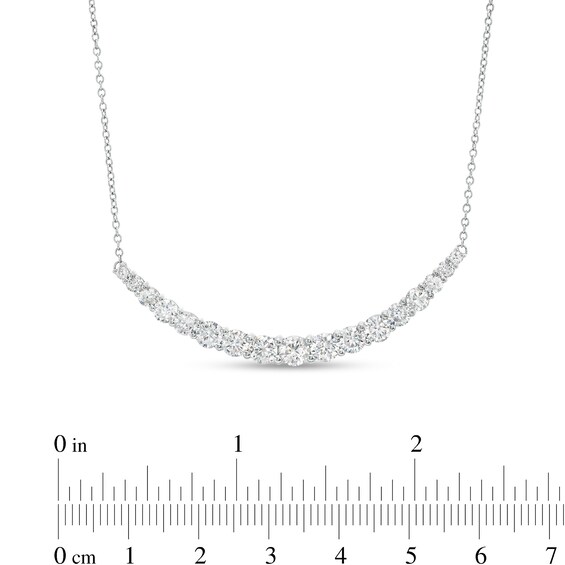 3 CT. T.w. Certified Lab-Grown Diamond Graduated Curved Bar Necklace in 14K White Gold (F/Si2)