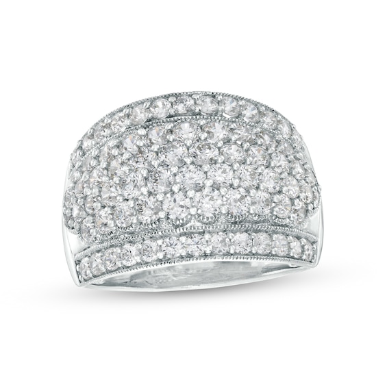 2 CT. T.w. Certified Lab-Grown Diamond Vintage-Style Multi-Row Anniversary Band in 10K White Gold (F/Si2)