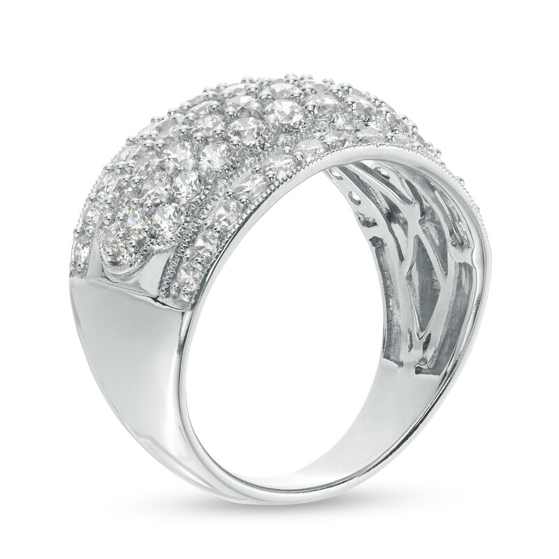 Main Image 3 of 2 CT. T.W. Certified Lab-Grown Diamond Vintage-Style Multi-Row Anniversary Band in 10K White Gold (F/SI2)