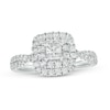 Thumbnail Image 1 of 1 CT. T.W. Certified Princess-Cut Lab-Grown Diamond Double Frame Engagement Ring in 10K White Gold (F/SI2)