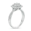 Thumbnail Image 3 of 1 CT. T.W. Certified Princess-Cut Lab-Grown Diamond Double Frame Engagement Ring in 10K White Gold (F/SI2)