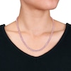 Thumbnail Image 1 of Pear-Shaped Pink Lab-Created Sapphire Tennis Necklace in Sterling Silver with Rose Rhodium