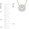 Thumbnail Image 4 of White Lab-Created Sapphire Frame Necklace and Stud Earrings Set in Sterling Silver with Yellow Rhodium