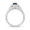 Thumbnail Image 3 of Enchanted Disney Cinderella Princess-Cut London Blue Topaz and 3/8 CT. T.W. Diamond Engagement Ring in 14K White Gold