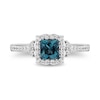 Thumbnail Image 4 of Enchanted Disney Cinderella Princess-Cut London Blue Topaz and 3/8 CT. T.W. Diamond Engagement Ring in 14K White Gold