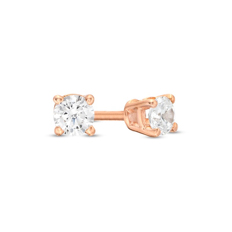 1/5 CT. T.W. Diamond Solitaire Stud Earrings in 14K Rose Gold (J/I3 ...