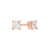Thumbnail Image 1 of 3/8 CT. T.W. Princess-Cut Diamond Solitaire Stud Earrings in 14K Rose Gold (J/I3)