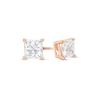 1-1/2 CT. T.W. Princess-Cut Diamond Solitaire Stud Earrings in 14K Rose Gold (J/I3)