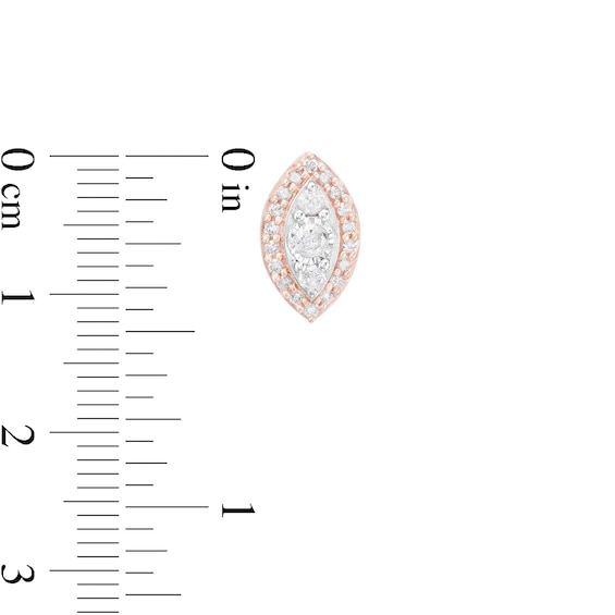 1/2 CT. T.w. Marquise Multi-Diamond Frame Stud Earrings in 10K Rose Gold