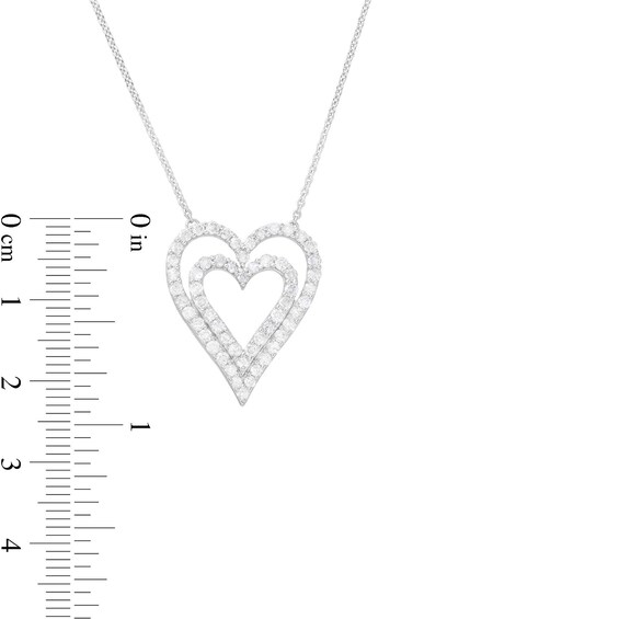 1 CT. T.w. Diamond Heart-in-Heart Necklace in 10K White Gold