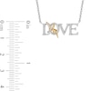 Thumbnail Image 3 of Enchanted Disney Tinker Bell 1/10 CT. T.W. Diamond "LOVE" Necklace in Sterling Silver and 10K Gold