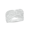 Thumbnail Image 1 of 1-1/3 CT. T.W. Diamond Multi-Row Crossover Ring in 10K White Gold