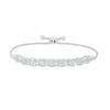 Thumbnail Image 1 of 1/2 CT. T.W. Diamond Alternating "XO" Bolo Bracelet in 10K White Gold - 9.5"