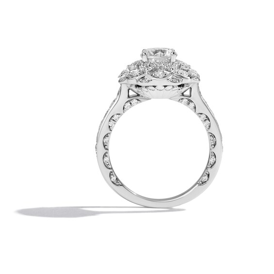 Enchanted Disney Ballroom Ariel 2 CT. T.w. Diamond Scallop Frame Engagement Ring in 14K White Gold