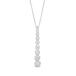 Marilyn Monroe™ Collection 1 CT. T.W. Certified Lab-Created Diamond Graduated Drop Pendant in 10K White Gold (F/SI2)