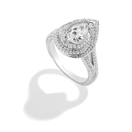 Enchanted Disney Ballroom Moana 2 CT. T.w. Diamond Bypass Frame Split Shank Engagement Ring in 14K White Gold