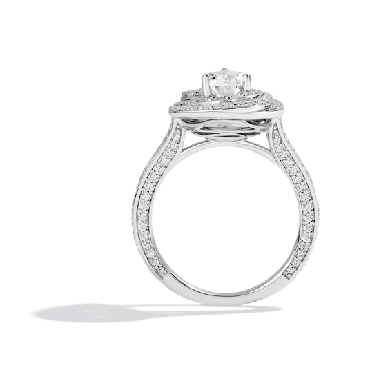 Enchanted Disney Ballroom Moana 2 CT. T.w. Diamond Bypass Frame Split Shank Engagement Ring in 14K White Gold