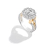 Thumbnail Image 1 of Enchanted Disney Ballroom Tiana 2 CT. T.W. Diamond Double Frame Split Shank Engagement Ring in 14K Two-Tone Gold