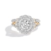 Thumbnail Image 3 of Enchanted Disney Ballroom Tiana 2 CT. T.W. Diamond Double Frame Split Shank Engagement Ring in 14K Two-Tone Gold