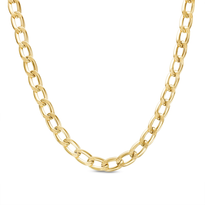 Main Image 1 of 7.5mm Curb Chain Necklace in Hollow 14K Gold