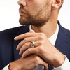 Thumbnail Image 2 of Vera Wang Men's 3/4 CT. Emerald-Cut Black Diamond Solitaire Wedding Band in 14K White Gold