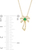 Thumbnail Image 3 of Emerald and 1/15 CT. T.W. Diamond Palm Tree Pendant in 10K Gold