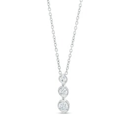 Marilyn Monroe™ Collection 3/8 CT. T.W. Certified Lab-Created Diamond Three Stone Pendant in 10K White Gold (F/SI2)