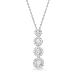 Marilyn Monroe™ Collection 3/4 CT. T.W. Certified Lab-Created Diamond Frame Graduated Pendant in 10K White Gold (F/SI2)