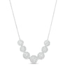 Thumbnail Image 1 of 1 CT. T.W. Multi-Diamond Frame Seven Circle Graduated Necklace in 10K White Gold