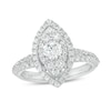 Thumbnail Image 1 of Vera Wang Love Collection 1-1/4 CT. T.W. Multi-Diamond Marquise Frame Engagement Ring in 14K White Gold