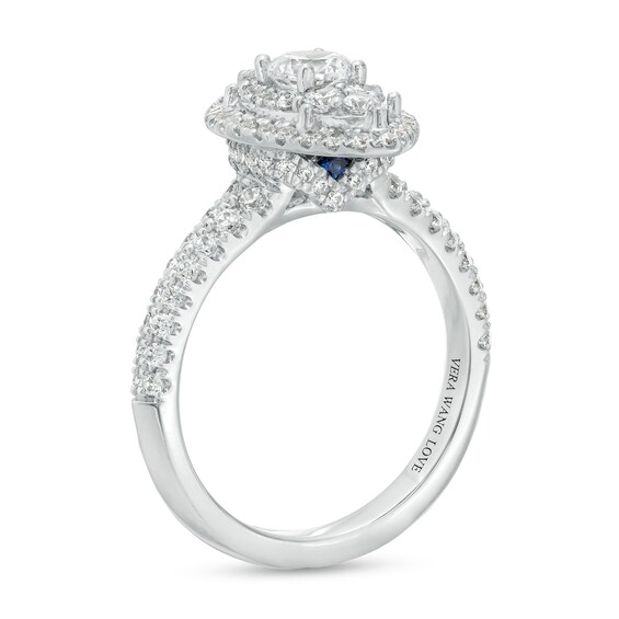 Vera Wang Love Collection 1-1/4 CT. T.w. Multi-Diamond Marquise Frame Engagement Ring in 14K White Gold